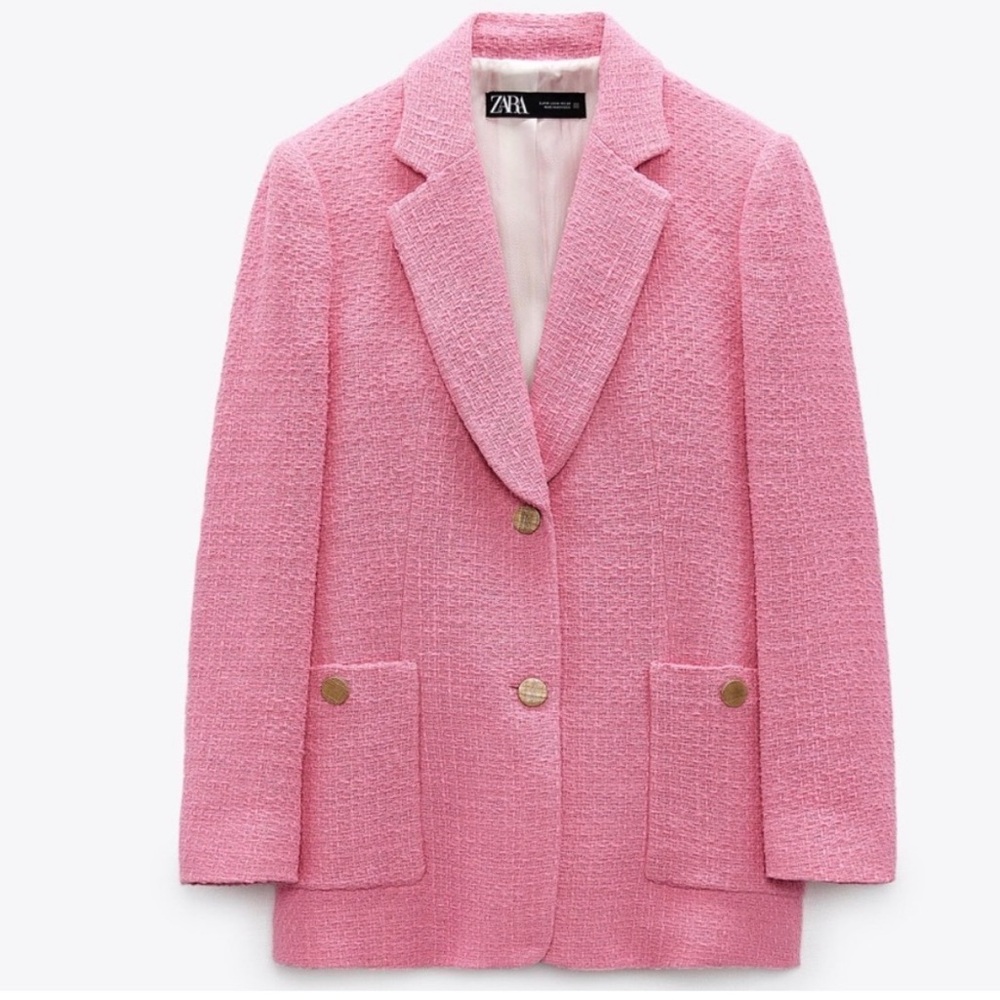 Zara Women's Blazer in Soft Pink